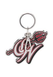 Off-White x AC Milan logo-plaque keyring - Silver