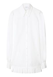 Off-White poplin pleated shirt dress