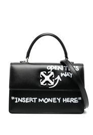 Off-White Jitney 1.4 leather tote bag - 1001 BLACK WHITE