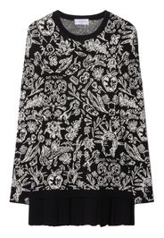 Off-White intarsia-knit pleated dress - Black