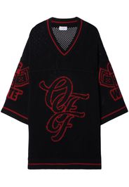 Off-White Varsity knitted-mesh T-shirt - Black