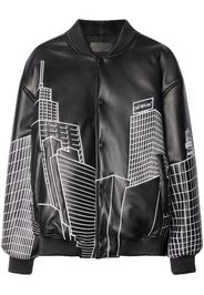 Off-White Skyline leather bomber jacket - Black