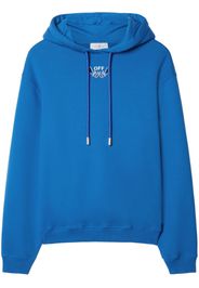 Off-White Arrow-embroidered cotton hoodie - Blue