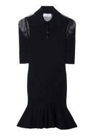 Off-White Arrow half-sleeve fishnet minidress - Black