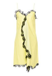 Off-White leather lace-detail dress - Yellow