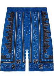 Off-White Bandana paisley-print shorts - Blue