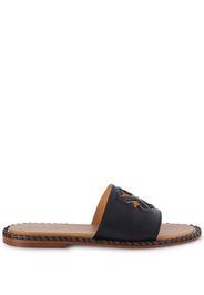 Off-White Twist Arrow-embossed leather slides - Black