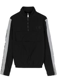 Off-White logo-embroidered half-zip jacket - Black