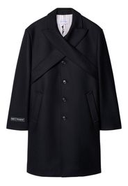 Off-White crossed single-breasted coat - Black