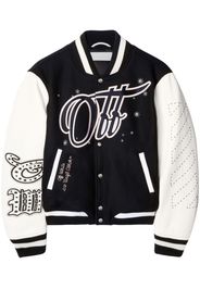 Off-White Wo Bling Stars varsity jacket - Black