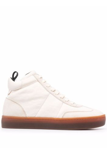 Officine Creative Kombined high-top leather trainers - Neutrals