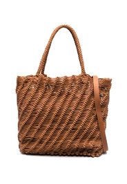 Officine Creative Spiral-woven leather tote bag - Brown