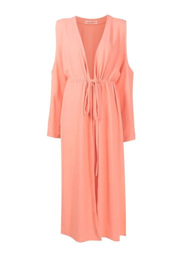 Olympiah drawstring cold-shoulder beach dress - Orange