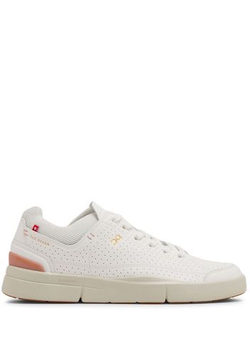 On Running logo-print perforated low-top sneakers - White