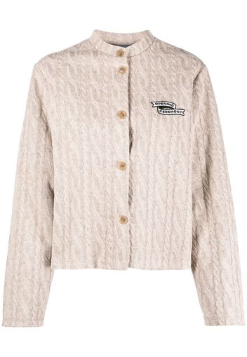 Opening Ceremony OC Flag bonded-knit cardigan - Neutrals