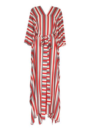 Oscar de la Renta striped belted kaftan - White