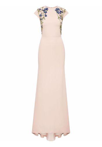 Oscar de la Renta bead-embellished silk gown - Pink