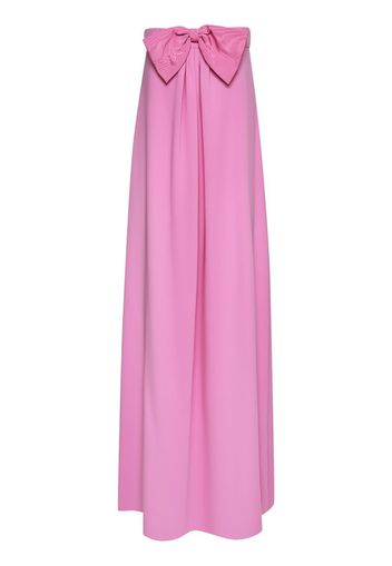 Oscar de la Renta bow-embellished long strapless dress - Pink