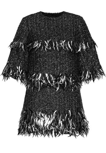 Oscar de la Renta metallic-effect fringe T-shirt dress - Black