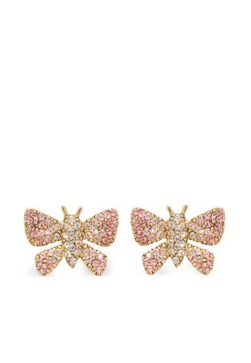 Oscar de la Renta Butterfly crystal-embellished earrings - Pink