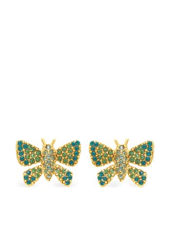 Oscar de la Renta Butterfly crystal-embellished earrings - Green