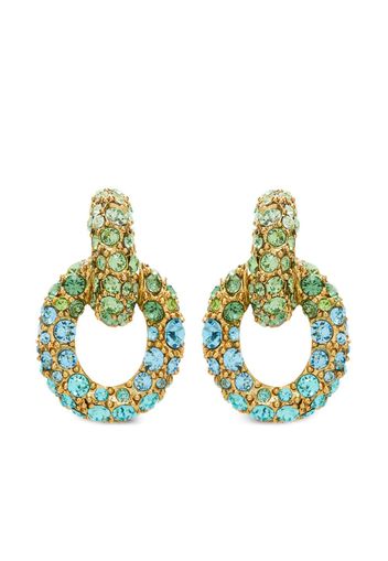 Oscar de la Renta Fortuna crystal-embellished earrings - Green