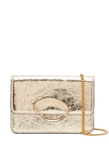 Oscar de la Renta O crinkled leather shoulder bag - Gold