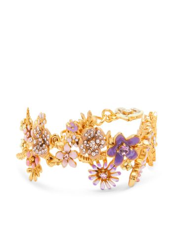 Oscar de la Renta Flower Garden crystal-embellished bracelet - Pink