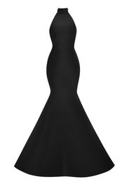 Oscar de la Renta Bow-embellished silk halterneck gown - Black