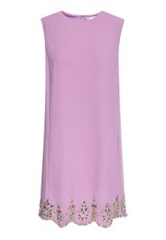 Oscar de la Renta crystal-embroidered scalloped shift minidress - Pink