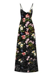 Oscar de la Renta Unfinished floral-print maxi dress - Black