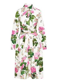 Oscar de la Renta floral-print poplin dress - Neutrals