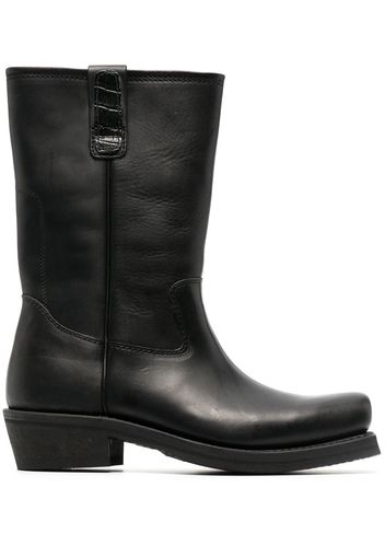 OUR LEGACY Flat-Toe leather boots - Black