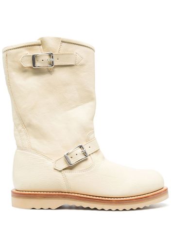 Our Legacy 35mm buckle-fastening leather boots - Neutrals