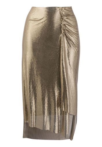 Paco Rabanne metallic ruched skirt - Gold