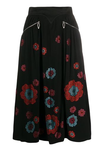 crystal floral print skirt