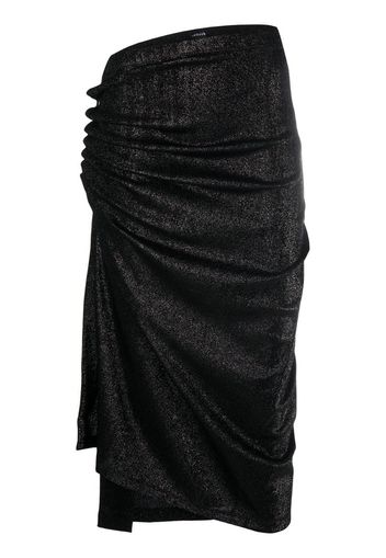 metallic threaded asymmetric skirt