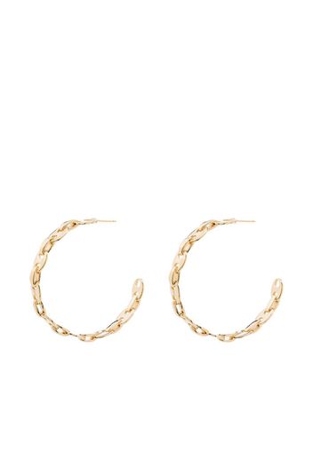 Gold tone link hoop earrings