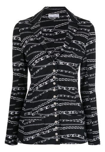 Paco Rabanne graphic-print long-sleeve jacket - Black