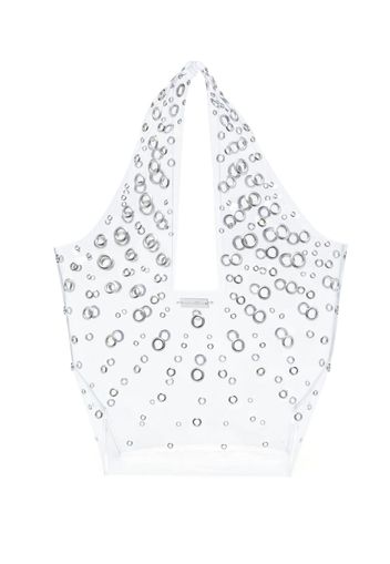 Paco Rabanne eyelet-embellished transparent tote bag - Neutrals