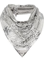 Silver tone draped metal mesh necklace