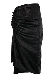 metallic threaded asymmetric skirt