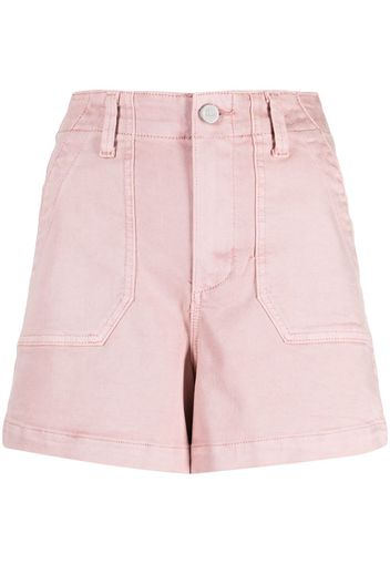 PAIGE Flaunt button-up denim shorts - Pink