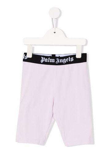 Palm Angels Kids CYCLIST LEGGINGS LILAC BLACK - Pink