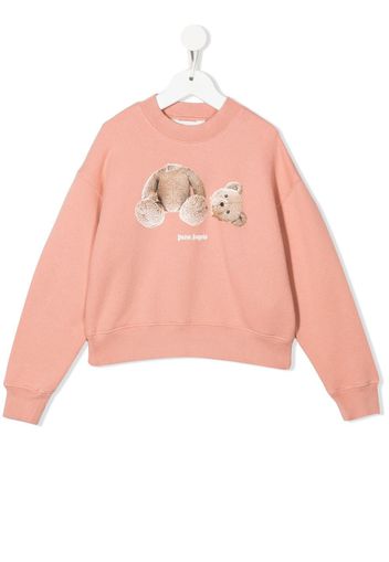 Palm Angels Kids teddy-bear print sweatshirt - Pink