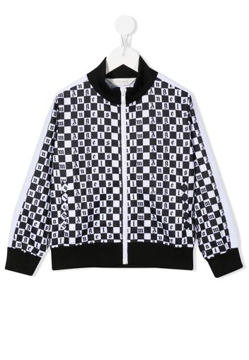 Palm Angels Kids logo check print jacket - White