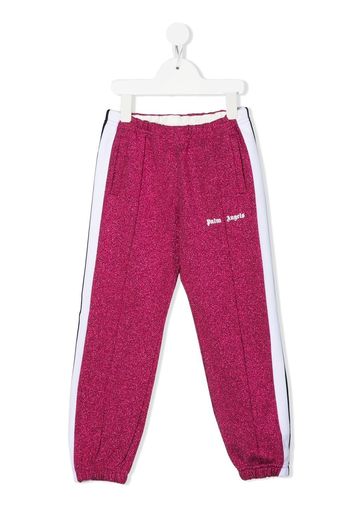 Palm Angels Kids metallic-threaded track pants - Pink