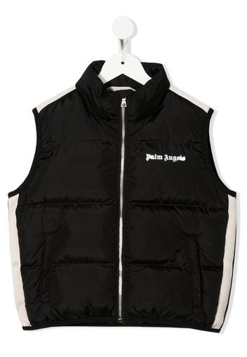 Palm Angels Kids logo-print padded gilet - Black