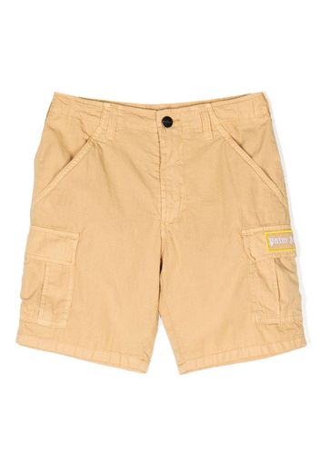 Palm Angels Kids cotton-blend cargo shorts - Brown