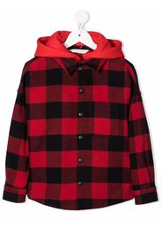 Palm Angels Kids HOODIE LOGO OVER SHIRT RED WHITE